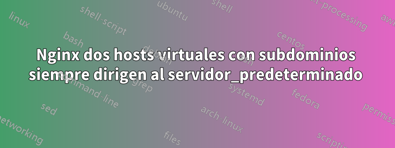 Nginx dos hosts virtuales con subdominios siempre dirigen al servidor_predeterminado