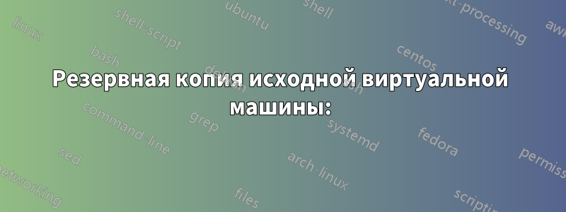 Резервная копия исходной виртуальной машины: