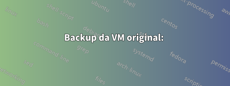 Backup da VM original: