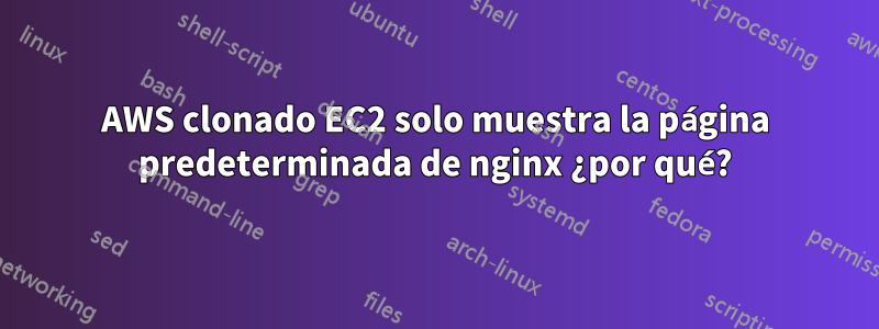 AWS clonado EC2 solo muestra la página predeterminada de nginx ¿por qué?