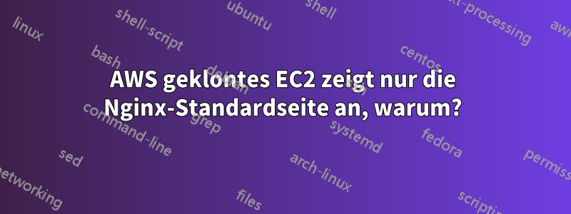 AWS geklontes EC2 zeigt nur die Nginx-Standardseite an, warum?