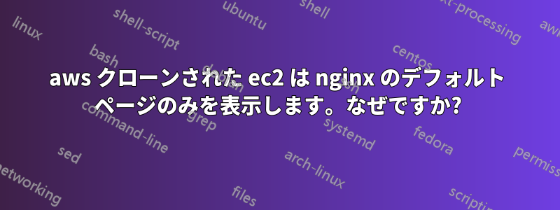 aws クローンされた ec2 は nginx のデフォルト ページのみを表示します。なぜですか?