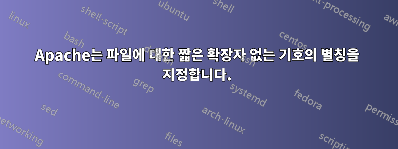 Apache는 파일에 대한 짧은 확장자 없는 기호의 별칭을 지정합니다.