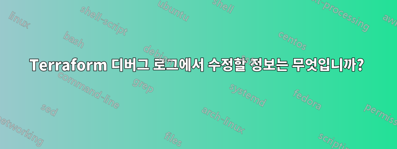 Terraform 디버그 로그에서 수정할 정보는 무엇입니까?