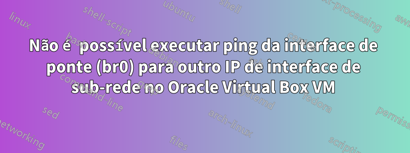 Não é possível executar ping da interface de ponte (br0) para outro IP de interface de sub-rede no Oracle Virtual Box VM