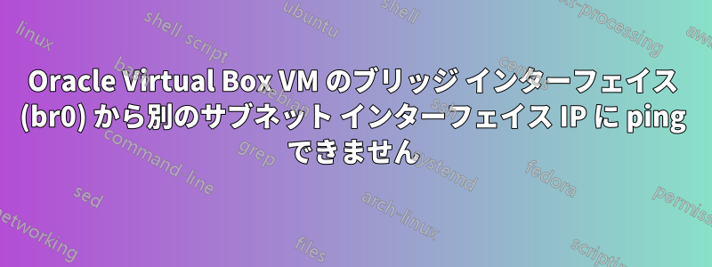 Oracle Virtual Box VM のブリッジ インターフェイス (br0) から別のサブネット インターフェイス IP に ping できません