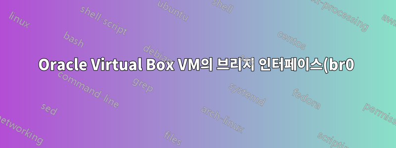Oracle Virtual Box VM의 브리지 인터페이스(br0)에서 다른 서브넷 인터페이스 IP로 ping을 수행할 수 없습니다.