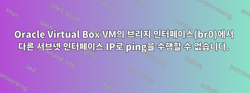 Oracle Virtual Box VM의 브리지 인터페이스(br0)에서 다른 서브넷 인터페이스 IP로 ping을 수행할 수 없습니다.