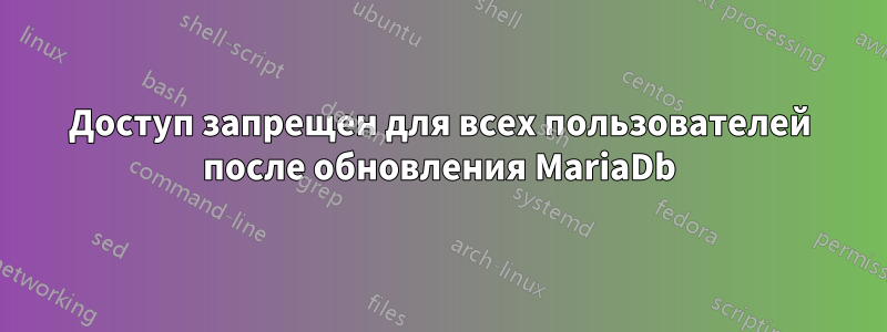 Доступ запрещен для всех пользователей после обновления MariaDb