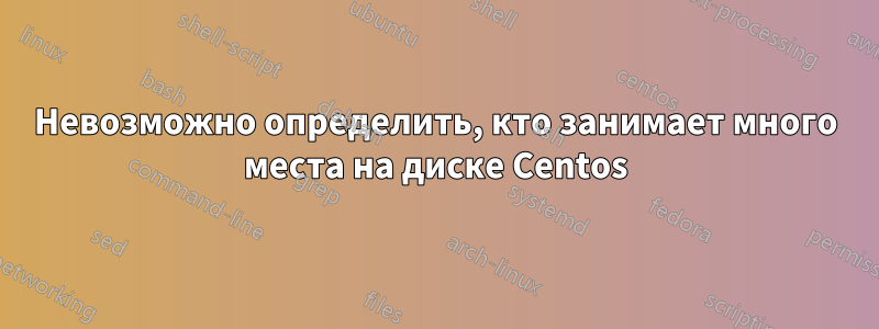 Невозможно определить, кто занимает много места на диске Centos