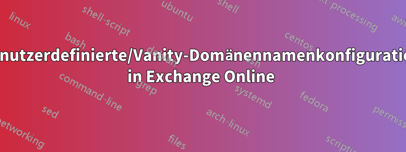 Benutzerdefinierte/Vanity-Domänennamenkonfiguration in Exchange Online