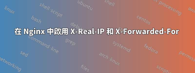 在 Nginx 中啟用 X-Real-IP 和 X-Forwarded-For