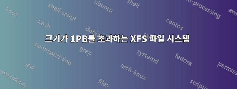 크기가 1PB를 초과하는 XFS 파일 시스템