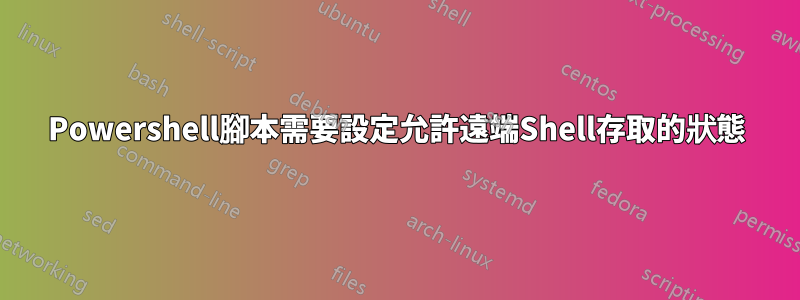 Powershell腳本需要設定允許遠端Shell存取的狀態