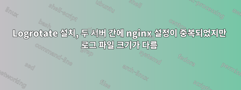 Logrotate 설치, 두 서버 간에 nginx 설정이 중복되었지만 로그 파일 크기가 다름