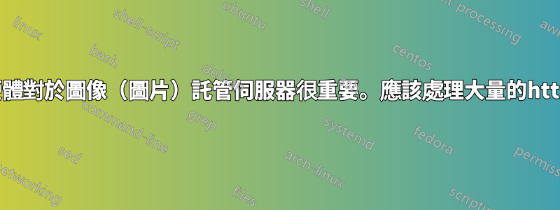 哪些硬體對於圖像（圖片）託管伺服器很重要。應該處理大量的http請求