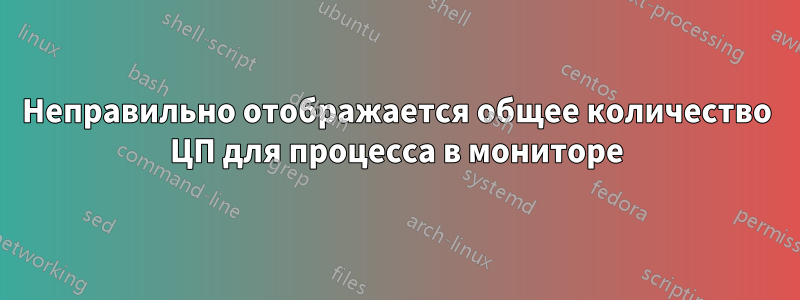 Неправильно отображается общее количество ЦП для процесса в мониторе