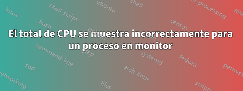 El total de CPU se muestra incorrectamente para un proceso en monitor