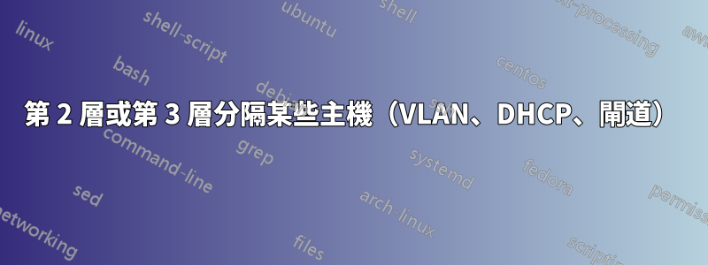 第 2 層或第 3 層分隔某些主機（VLAN、DHCP、閘道）