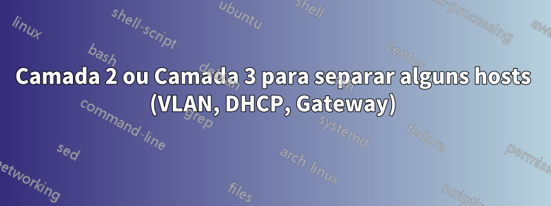 Camada 2 ou Camada 3 para separar alguns hosts (VLAN, DHCP, Gateway)