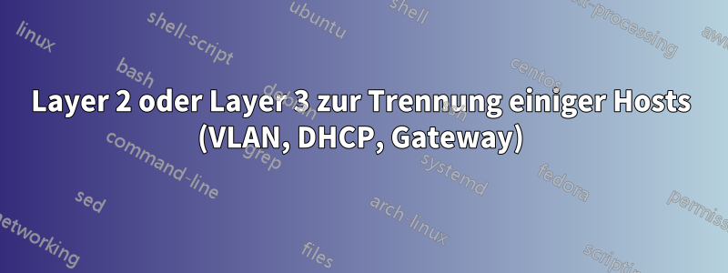 Layer 2 oder Layer 3 zur Trennung einiger Hosts (VLAN, DHCP, Gateway)