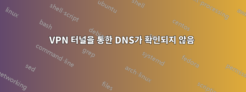 VPN 터널을 통한 DNS가 확인되지 않음