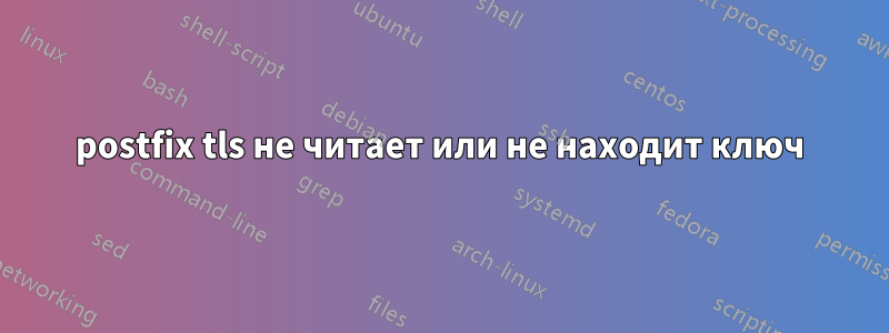 postfix tls не читает или не находит ключ