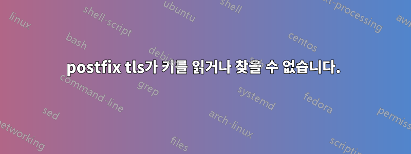 postfix tls가 키를 읽거나 찾을 수 없습니다.