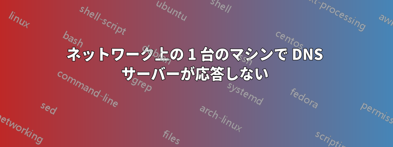 ネットワーク上の 1 台のマシンで DNS サーバーが応答しない