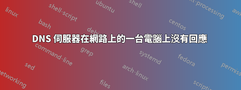 DNS 伺服器在網路上的一台電腦上沒有回應