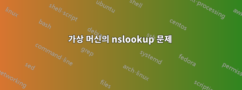 가상 머신의 nslookup 문제