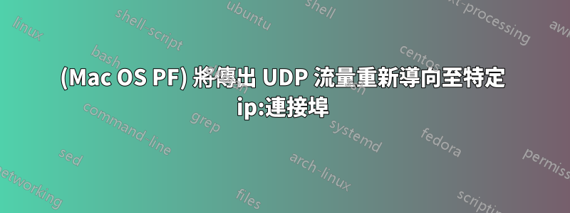 (Mac OS PF) 將傳出 UDP 流量重新導向至特定 ip:連接埠