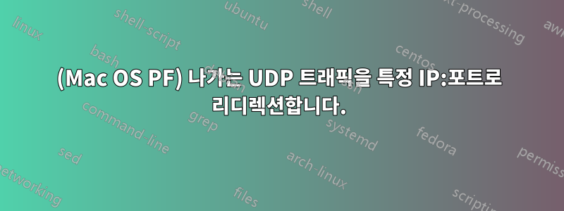 (Mac OS PF) 나가는 UDP 트래픽을 특정 IP:포트로 리디렉션합니다.