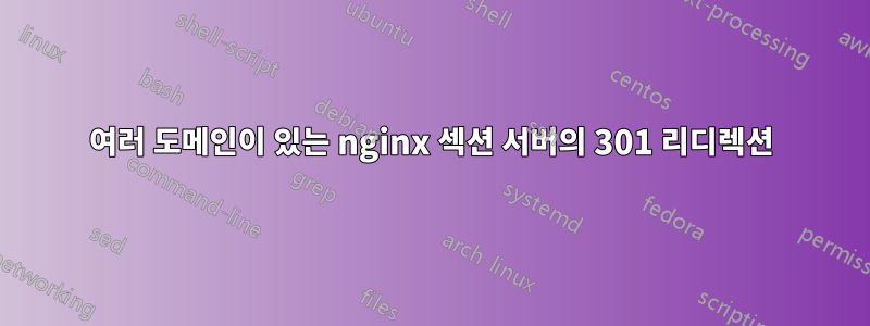 여러 도메인이 있는 nginx 섹션 서버의 301 리디렉션