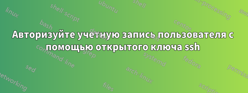 Авторизуйте учетную запись пользователя с помощью открытого ключа ssh