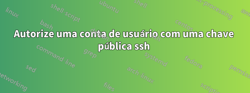 Autorize uma conta de usuário com uma chave pública ssh