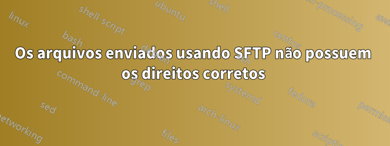 Os arquivos enviados usando SFTP não possuem os direitos corretos