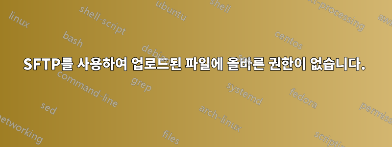 SFTP를 사용하여 업로드된 파일에 올바른 권한이 없습니다.