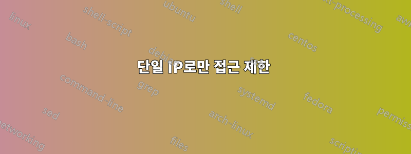 단일 IP로만 접근 제한