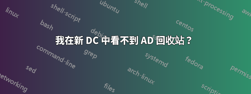 我在新 DC 中看不到 AD 回收站？