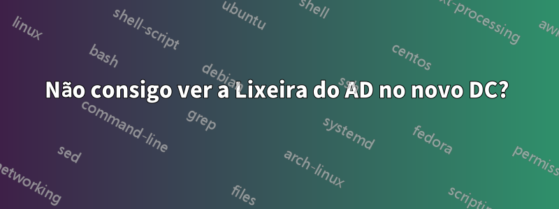 Não consigo ver a Lixeira do AD no novo DC?