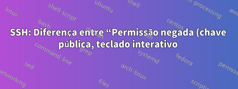 SSH: Diferença entre “Permissão negada (chave pública, teclado interativo)” e “Muitas falhas de autenticação”