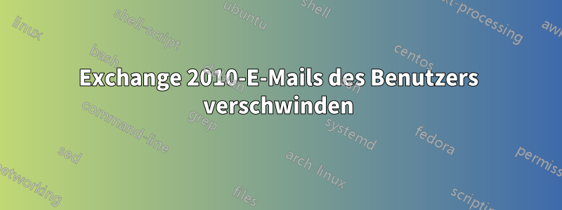 Exchange 2010-E-Mails des Benutzers verschwinden