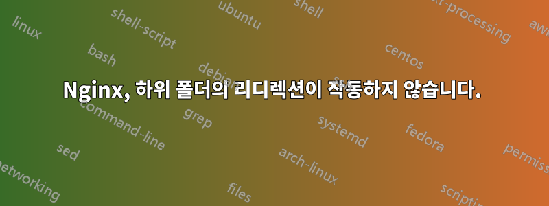 Nginx, 하위 폴더의 리디렉션이 작동하지 않습니다.