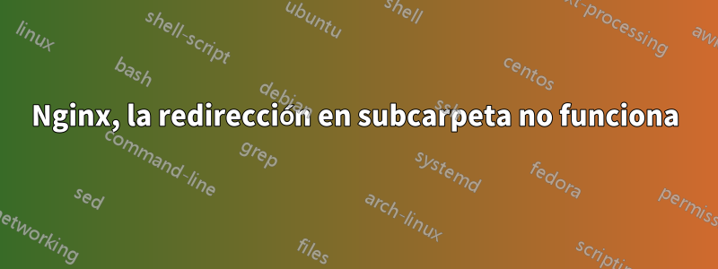 Nginx, la redirección en subcarpeta no funciona