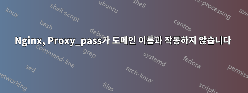 Nginx, Proxy_pass가 도메인 이름과 작동하지 않습니다