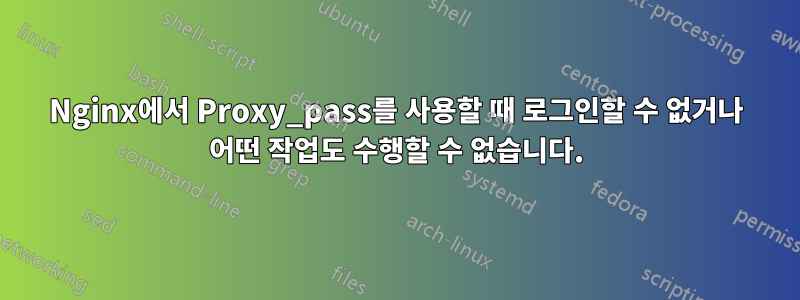 Nginx에서 Proxy_pass를 사용할 때 로그인할 수 없거나 어떤 작업도 수행할 수 없습니다.