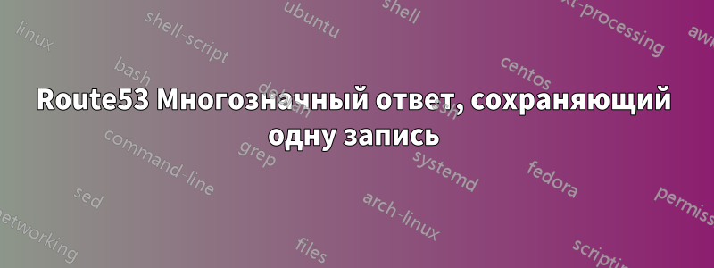 Route53 Многозначный ответ, сохраняющий одну запись