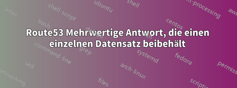 Route53 Mehrwertige Antwort, die einen einzelnen Datensatz beibehält