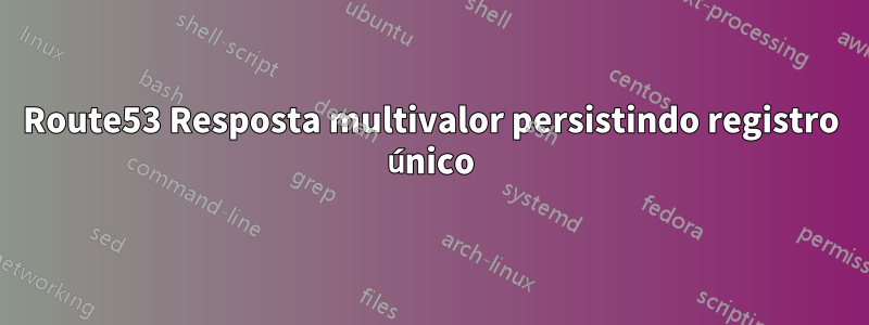 Route53 Resposta multivalor persistindo registro único